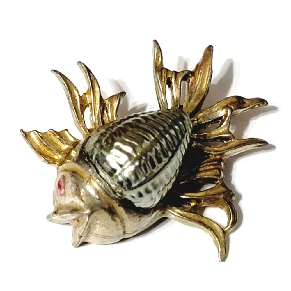 RARE Lion Fish Brooch Pin 2